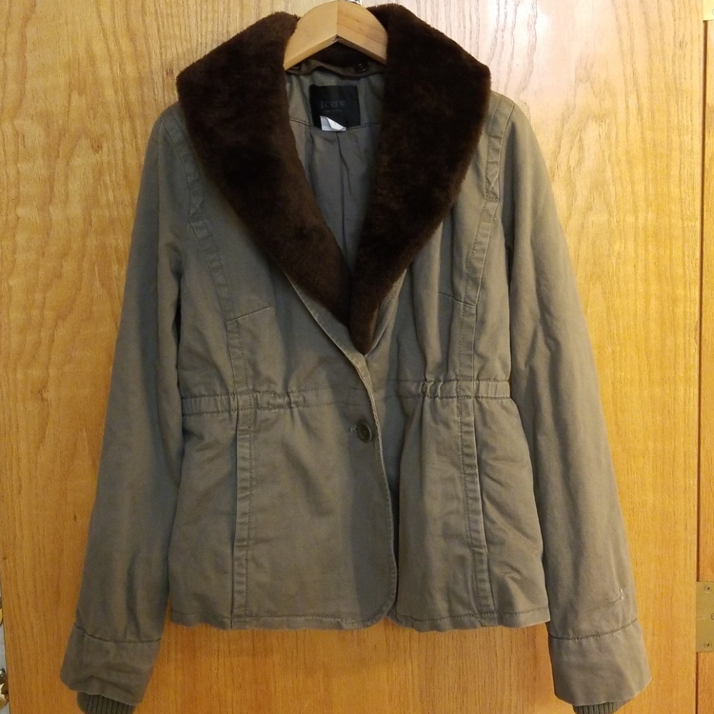 J.Crew COLLECTION Shearling Collar Blazer Size 0